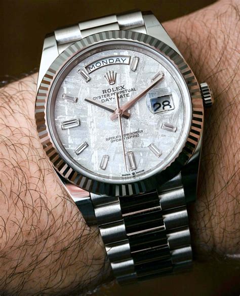 rolex day date watch white gold